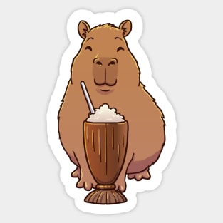 Capybara Chocolate Milkshake Sticker